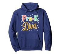 Little Miss Pre-K Diva | Preschool Princess Pullover Hoodie, Adult Unisex, Navy, L
