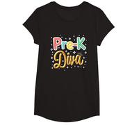 Little Miss Pre-K Diva | Preschool Princess T-Shirt, Girls, Black, Large