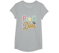 Little Miss Pre-K Diva | Preschool Princess T-Shirt, Girls, Heather Grey, Medium