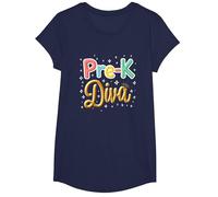 Little Miss Pre-K Diva | Preschool Princess T-Shirt, Girls, Navy, Medium