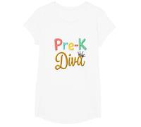 Little Miss Pre-K Diva | Preschool Princess T-Shirt, Girls, White, Medium