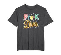 Little Miss Pre-K Diva | Preschool Princess T-Shirt, Men's Big and Tall, Dark Heather Grey, 2X Tall