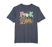 Little Miss Pre-K Diva | Preschool Princess T-Shirt, Men's Big and Tall, Heather Blue, 3X Tall