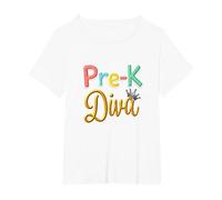 Little Miss Pre-K Diva | Preschool Princess T-Shirt, Women's Plus, White, 5X