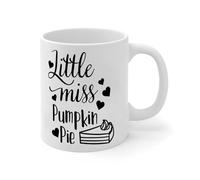 Little Miss Pumpkin Pie Mug White Ceramic Coffee Mugs Cups Funny Workout White Glossy Mug Birthday Holiday A Gift for Girlfriend Unisex 11oz
