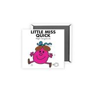 Little Miss Quick Magnet - 2x2 Inch Glossy Rectangular Fridge Magnet | Official Mr Men Gift | Proudly Made in the UK | Fun Home or Office Accessory with Branded Packaging