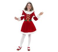 Little Miss Santa Claus Christmas Fancy Dress Costume Kids Large - Age 10-12