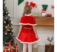 Little Miss Santa Costume,Christmas Dress Up Holiday Party Elf Costume Tartan Plaid Princess Outfit with Bowknot Black 0-3 Months Baby Girl Clothes Costumes 0-3M (Red#1,9-10 Years)