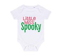 Little Miss Spooky (Cobweb Style) Baby Grow Vest, 6-12 Months, White