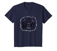 Little Miss Spooky Halloween Ghost for Girls T-Shirt, Kids, Navy, 6 Years
