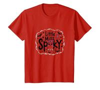 Little Miss Spooky Halloween Ghost for Girls T-Shirt, Kids, Red, 10 Years