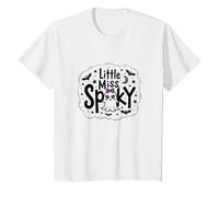 Little Miss Spooky Halloween Ghost for Girls T-Shirt, Kids, White, 8 Years