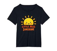 Little Miss Sunshine Cheerful Sun Kids T-Shirt, Women's Plus, Black, 3X