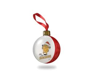 Little Miss Sunshine Christmas Bauble - 8cm Tree Decoration with Gold Cap & Red Velvet Loop | Official Mr Men Ornament Festive Home Décor Keepsake