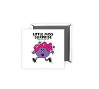 Little Miss Surprise Magnet - 2x2 Inch Glossy Rectangular Fridge Magnet | Official Mr Men Gift | Proudly Made in the UK | Fun Home or Office Accessory with Branded Packaging
