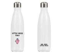 Little Miss Tiny Stainless Steel Water Bottle - 500ml | 26cm x 7cm Reusable Drink Bottle | Official Mr Men Gift | Proudly Printed in The UK | Eco-Friendly & Durable Design