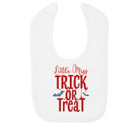 Little Miss Trick or Treat (Bats Style) Cotton Baby bib - White