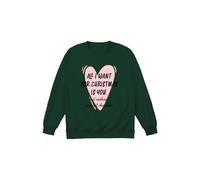 Little Mistress All I Want For Christmas Jumper In Green Green L