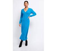 Little Mistress Azure Blue Knit Midaxi Dress Blue S