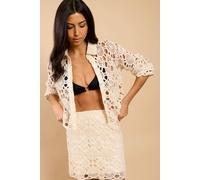 Little Mistress Beige Crochet Shirt Beige