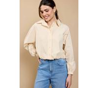 Little Mistress Beige Crop Shirt Beige
