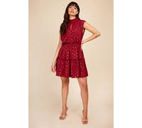 Little Mistress Women's Berry Rainbow Foil Tiered Mini Dress | Size: 8 Little Mistress Multicolor 8