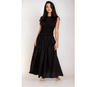 Little Mistress Black Cotton Maxi Dress Black 14