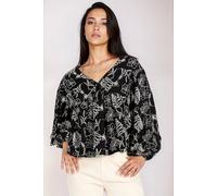 Little Mistress Black Embroidered Cotton Blouse Black 8