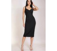 Little Mistress Black Knot Front Midi Dress Black 10