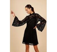 Little Mistress Black Lace Mini Dress Black