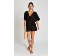 Little Mistress Black Playsuit With Linen Black 10