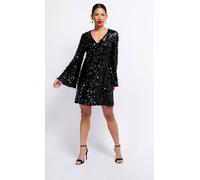 Little Mistress Black Sequin Mini Dress Black 10