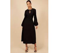 Little Mistress Black Tie Detail Midaxi Dress Black
