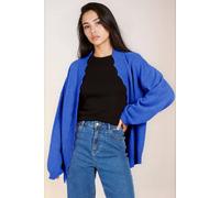 Little Mistress Blue Knit Scallop Cardigan Blue S
