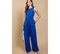Little Mistress Women's Blue Wide Leg Trousers | Size: 12 Little Mistress Blue 12
