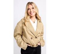 Little Mistress Camel Cropped Jacket In Natural Natural XL