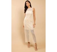 Little Mistress Champagne Sequin Maxi Dress In Cream Cream