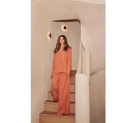 Little Mistress Clay Wide Leg Trousers In Burnt Orange Burnt Orange 8