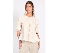 Little Mistress Cream Leaf Texture Top Cream 12