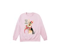 Little Mistress Deck The Paws Jumper In Pink Pink M