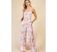 Little Mistress Floral Print Frill Detail Jumpsuit Multi 12