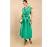 Little Mistress Green Frill Detail Midaxi Dress Green