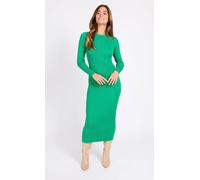 Little Mistress Green Ribbed Midaxi Dress Green S