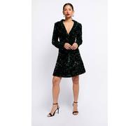 Little Mistress Green Sequin Velvet Mini Dress Multi 10