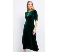 Little Mistress Green Velvet Keyhole Midaxi Dress In Bottle Green Bottle Green 12