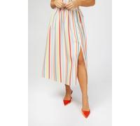 Little Mistress Kassia Stripe Button Detail Midi Skirt Co-Ord Multi 10