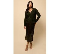 Little Mistress Khaki Bow Pocket Detail Cardigan Khaki M