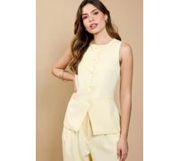 Little Mistress Lemon Scallop Waistcoat Lemon 10