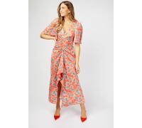 Little Mistress Malorie Floral Print Ruched Front Maxi Dress Multi 12