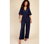 Little Mistress Navy Button Detail Jumpsuit Navy 12
